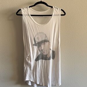 Vintage White Kaskade Oversized Tank Top
